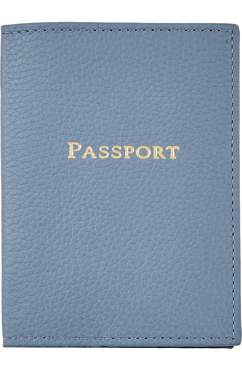 Graphic Image Leather Passport Cover, Main, color, Slate Blue