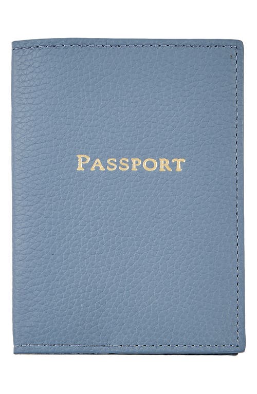Graphic Image Leather Passport Cover In Blue