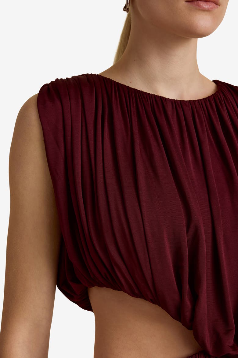 Gathered Draped Dress, Alternate, color, Rosso Levanto