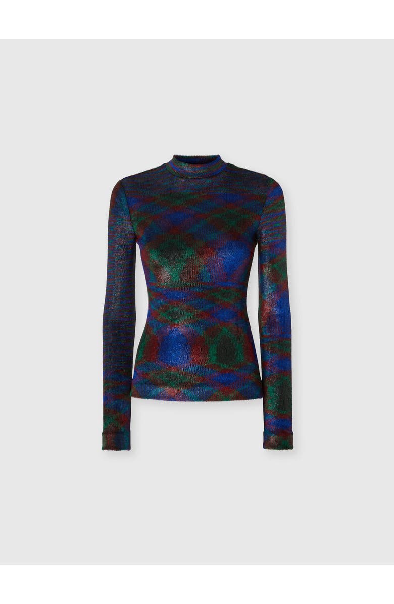 Missoni Turtleneck Sweater With Flame Pattern, Main, color, Green & Red