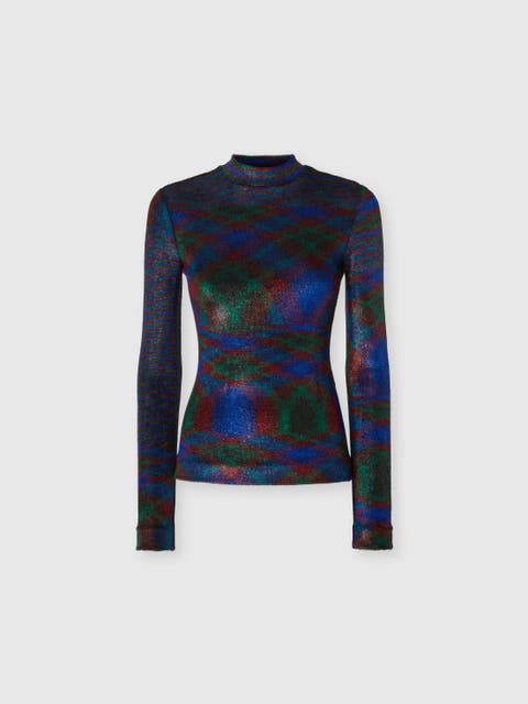 Turtleneck Sweater With Flame Pattern