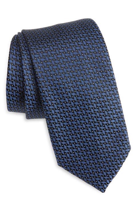 Walden Geo Jacquard Solid Silk Tie