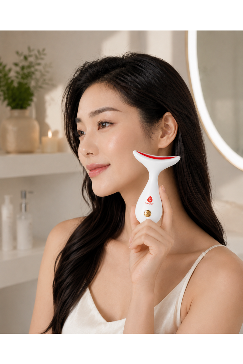 LED Light Therapy Neck & Face Sculpting Wand, Alternate, color, White