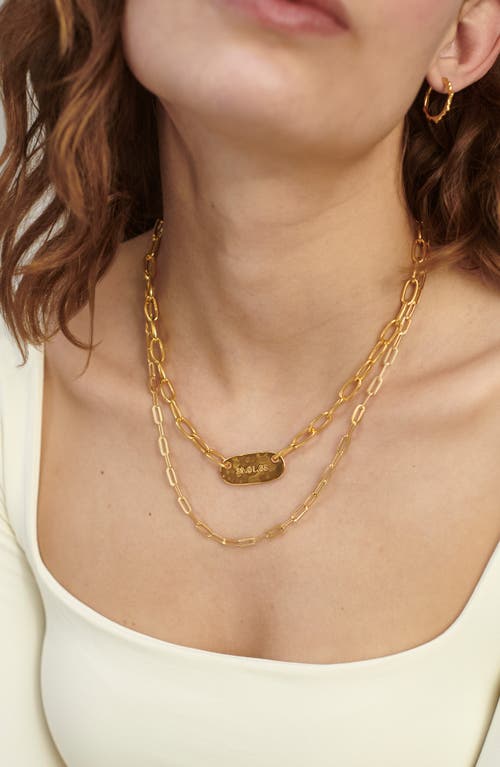 Monica Vinader 18k Gold Oval Id Necklace In Gold