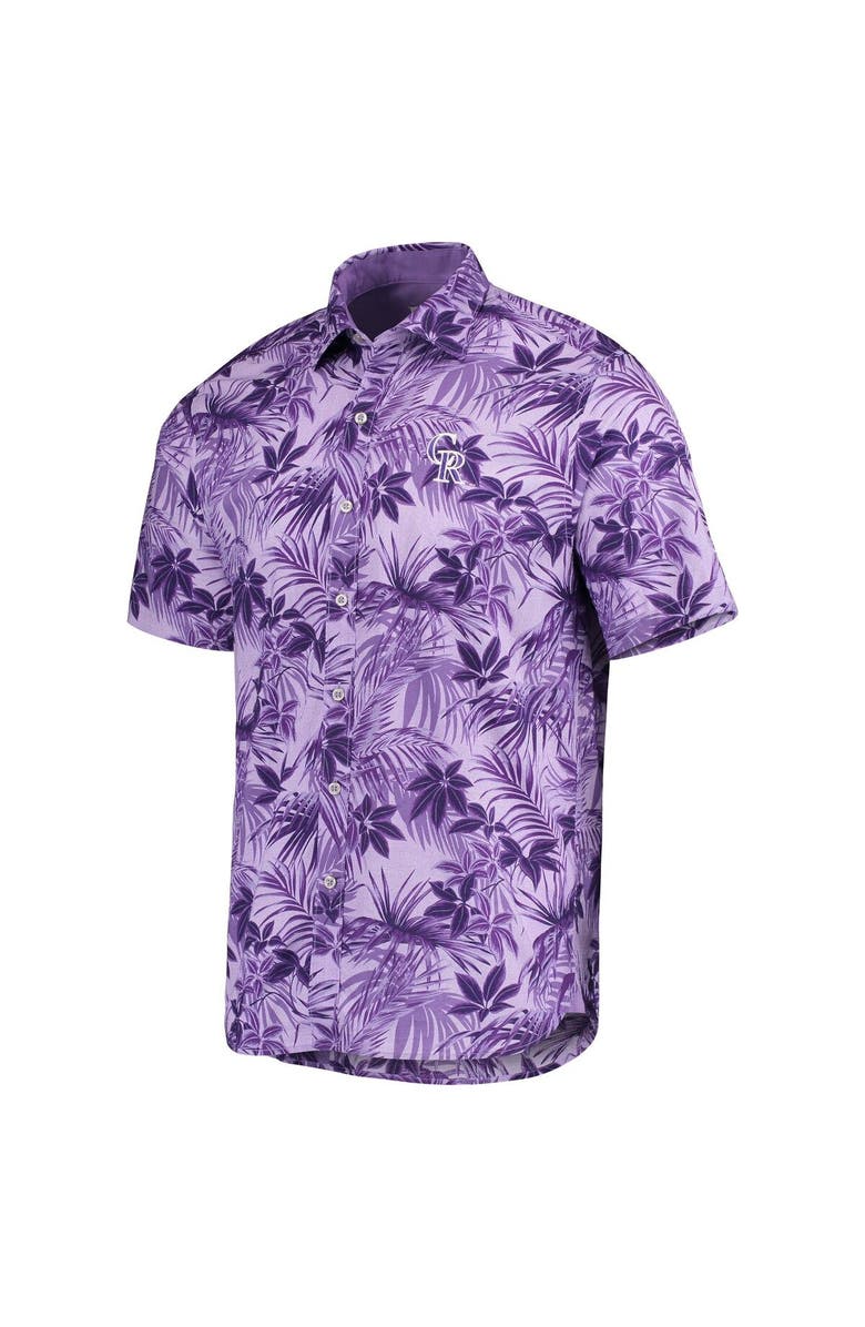 Tommy Bahama Men's Tommy Bahama Purple Colorado Rockies Sport Reign Forest Fronds Button-Up Shirt, Alternate, color,