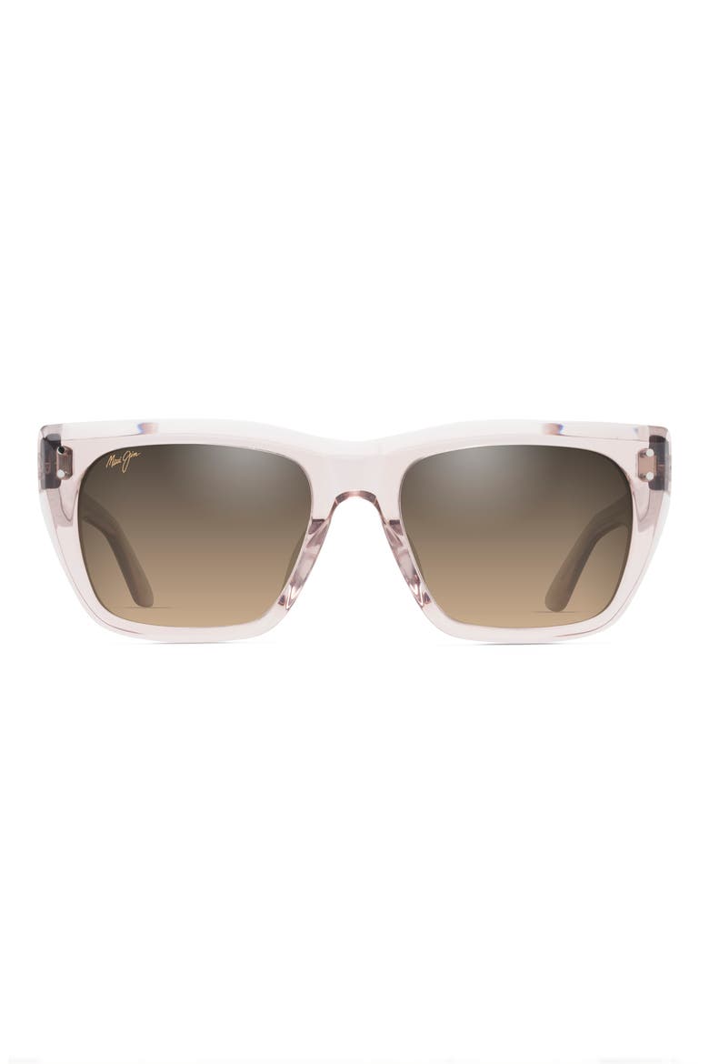Aloha Lane 56mm Gradient PolarizedPlus2® Square Sunglasses, Main, color, TRANSPARENT PINK