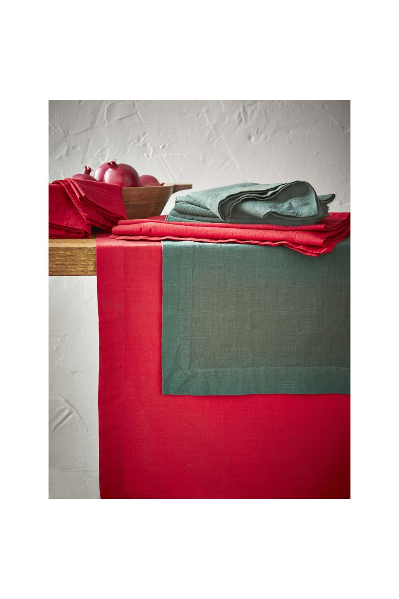 Threads Slub Red Tablecloth - Cotton, Machine Washable, Stylish, Alternate, color, Red