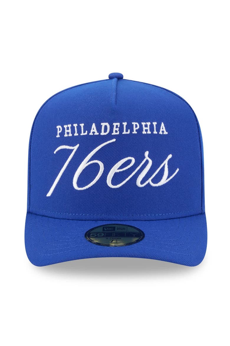 Men's New Era Royal Philadelphia 76ers 2025 NBA Draft A-Frame 59FIFTY Fitted Hat, Alternate, color, Royal