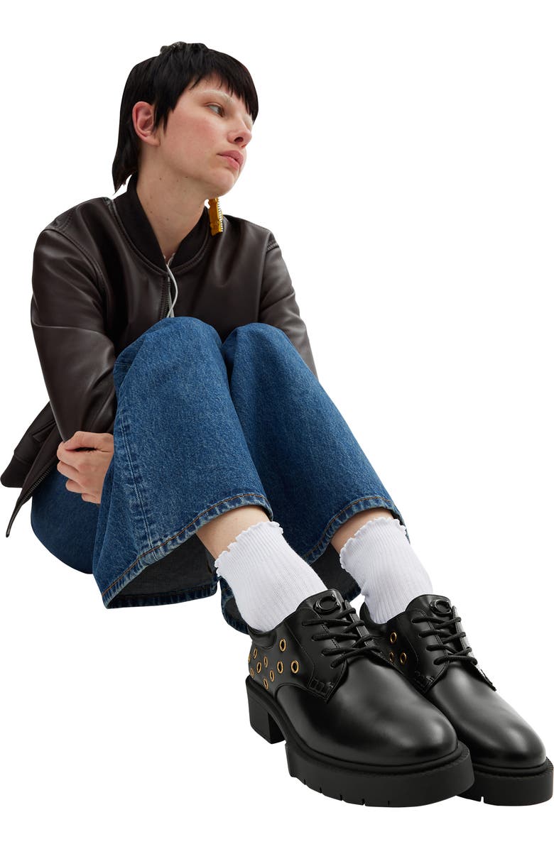 COACH Lyla Grommet Lug Sole Derby, Alternate, color,