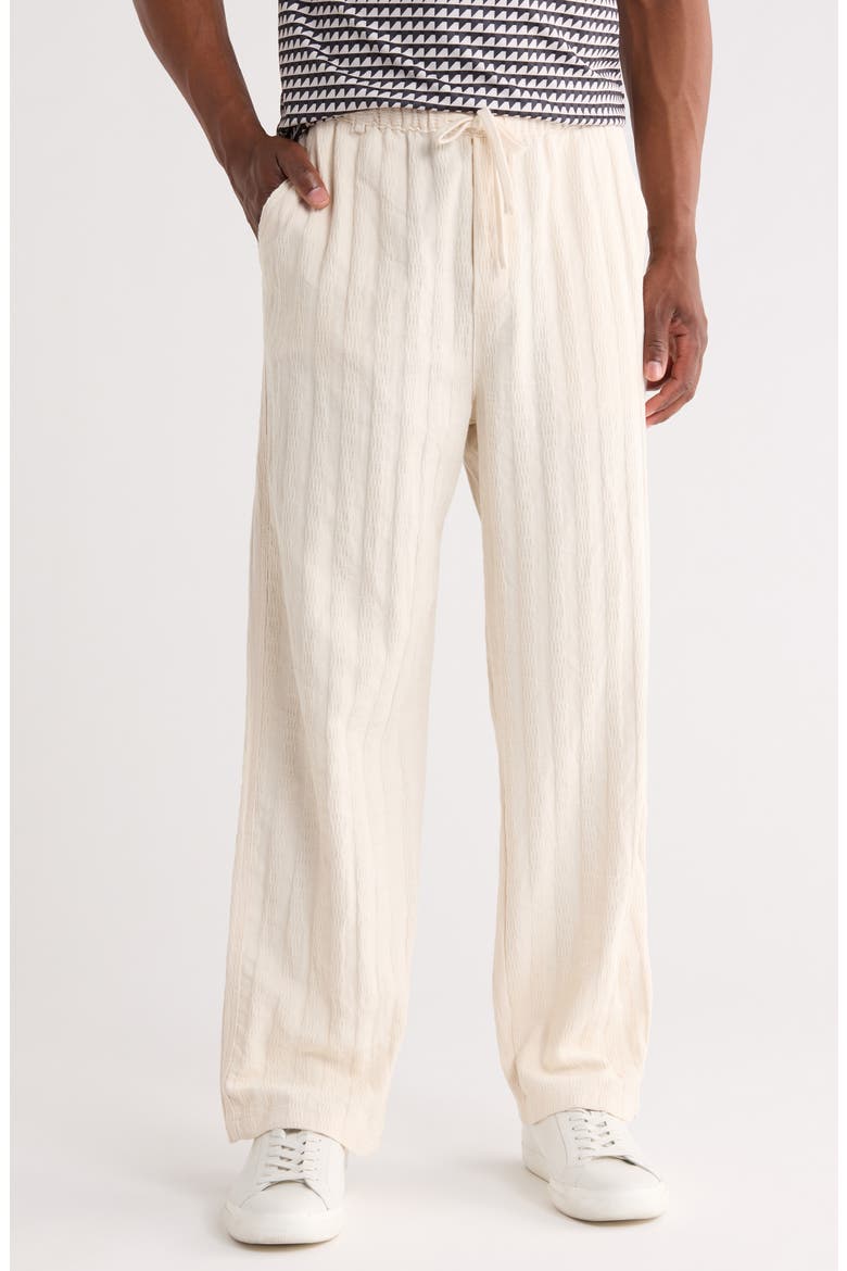 Ecru Textured Pants, Main, color, ECRU