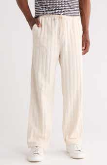 DENIM AND FLOWER Ecru Textured Pants