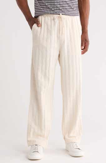 DENIM AND FLOWER Ecru Textured Pants