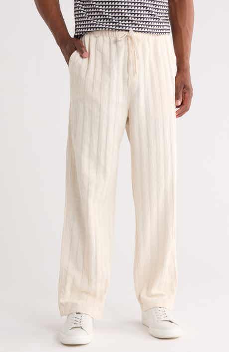DENIM AND FLOWER Ecru Textured Pants