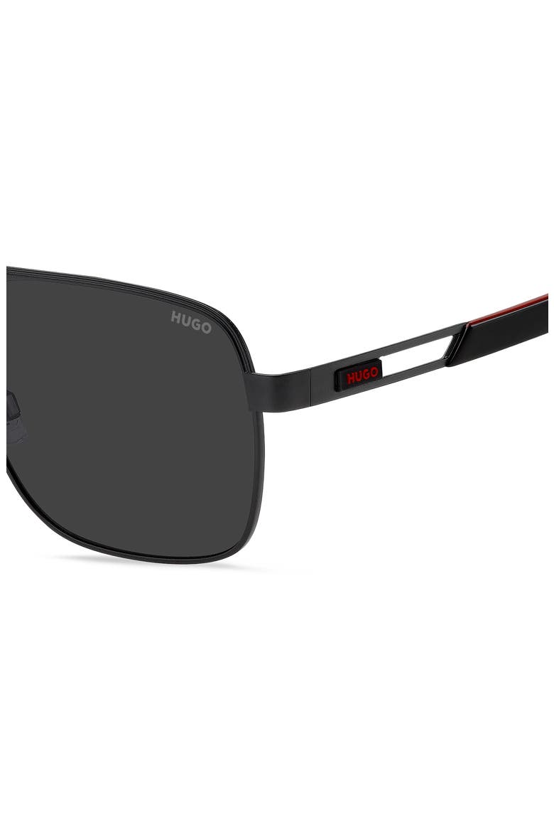 57mm Square Sunglasses, Alternate, color, MATTE BLACK/ GREY