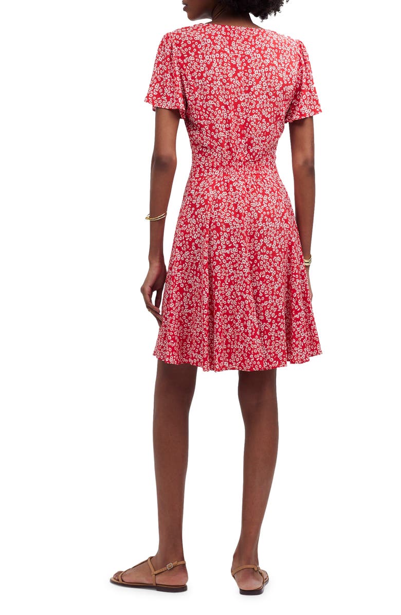 Madewell Floral Flutter Sleeve Dress, Alternate, color, 