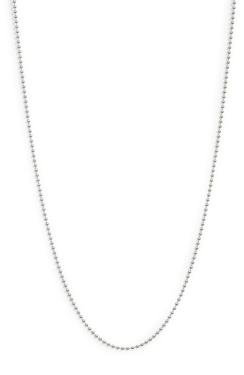 Anzie Sterling Silver Mini Ball Chain Necklace, Main, color, Silver
