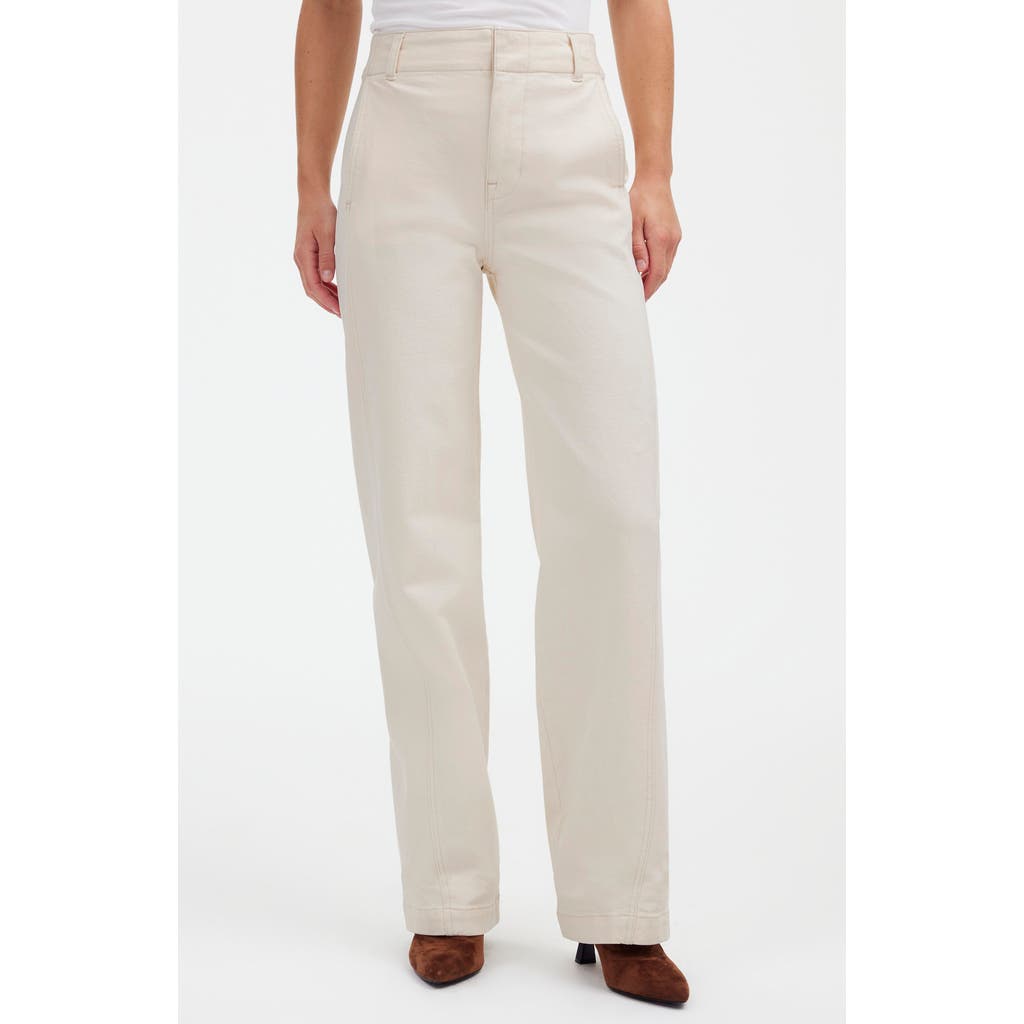 Madewell Tapered Denim Trousers In Vintage Ivory
