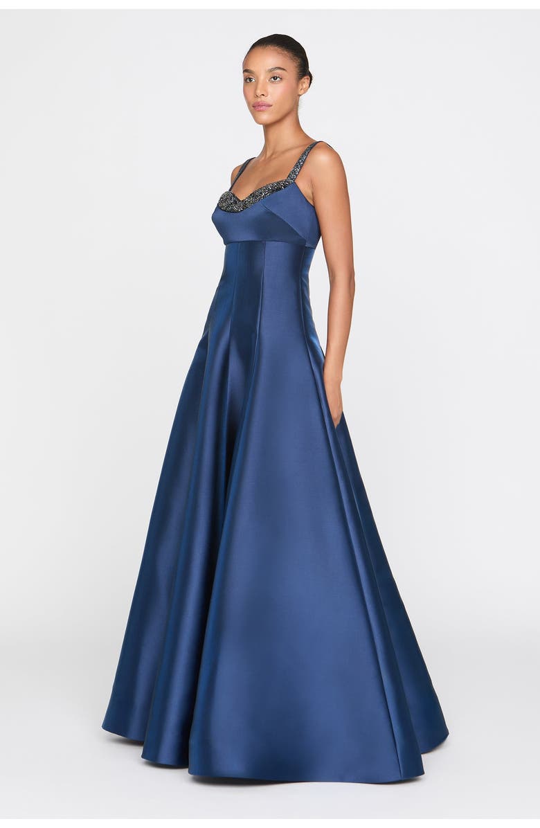 Theia Alba Peek A Boo Gown, Alternate, color, Nautical Navy