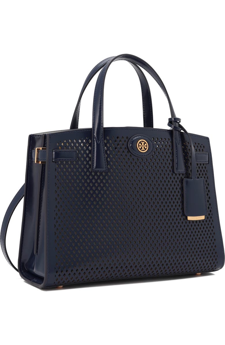 Tory Burch Small Robinson Perforated Leather Satchel, Alternate, color,