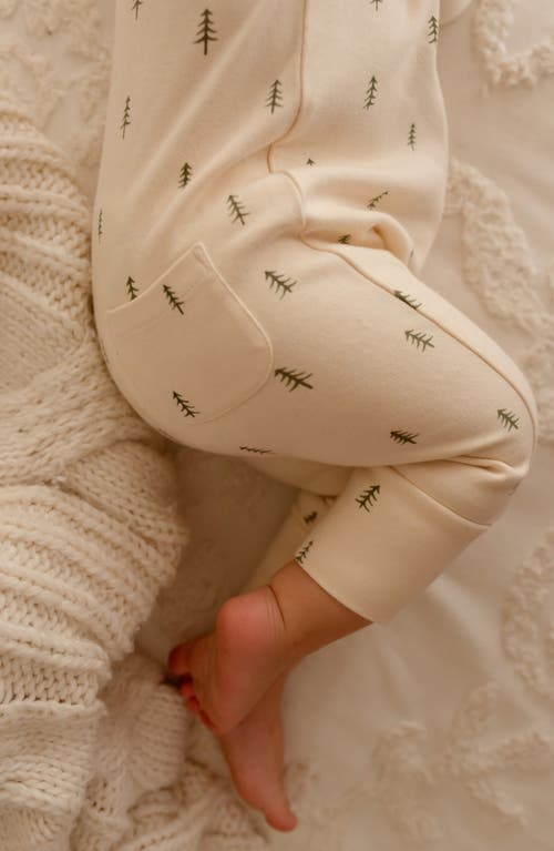 L'ovedbaby Print Organic Cotton Hooded Romper In Neutral