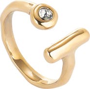 UNODE50 Open 18K Gold-Plated Ring With White Topaz