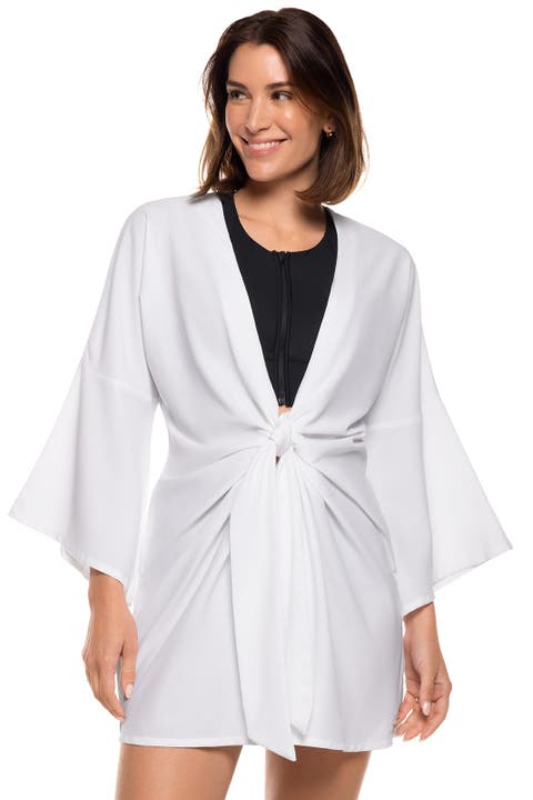 Cover-Up with Front Tie, UPF 50+ Sun Protection, Ocean Drive