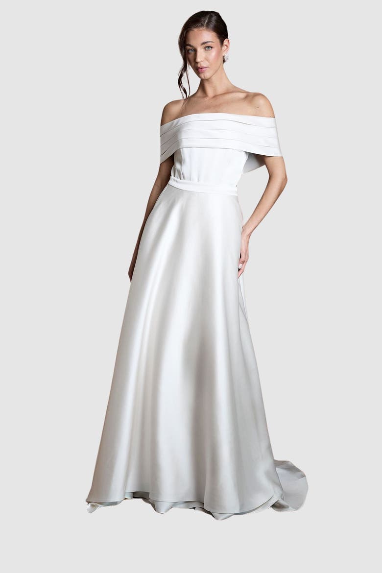 Wrap Bridal Overskirt, Alternate, color, Ecru