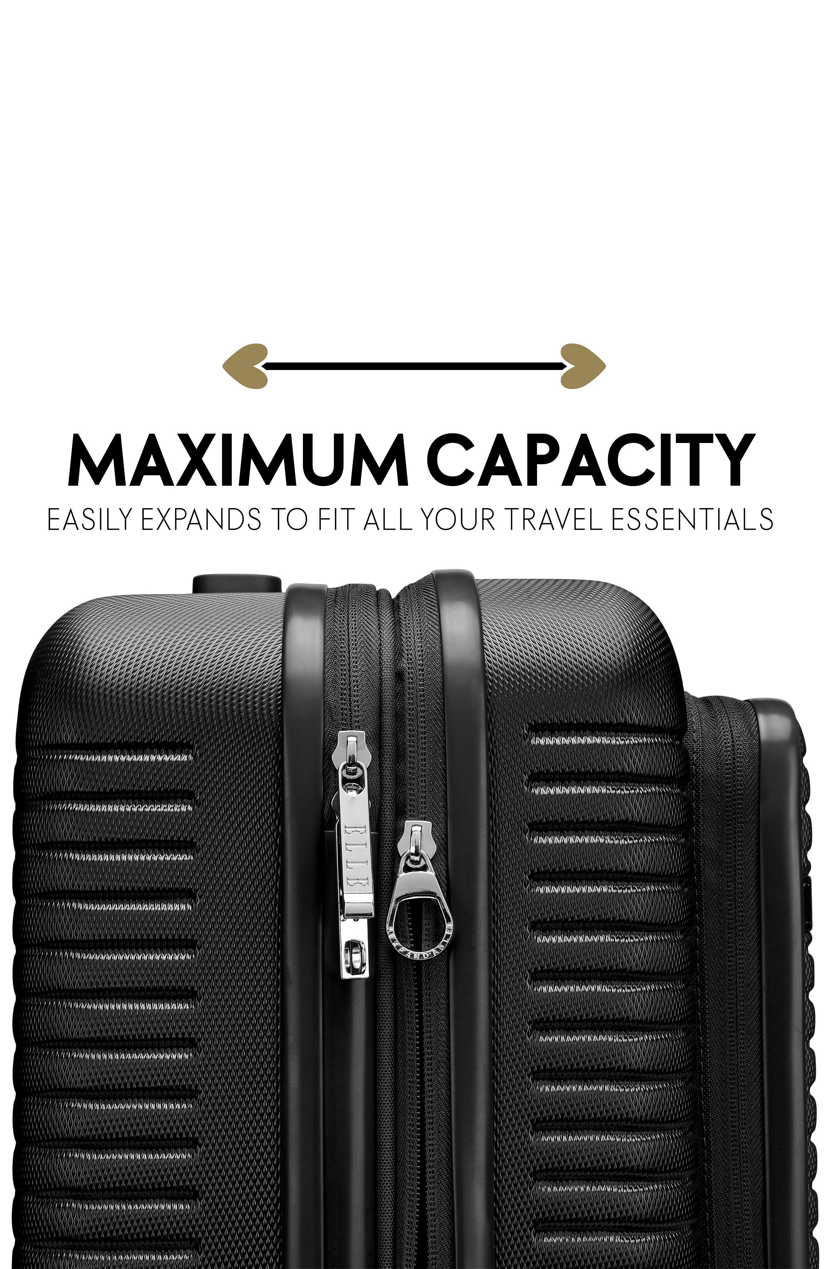 ELLE Escape Expandable Carry On Suitcase with Front Laptop Pocket, Alternate, color, Black