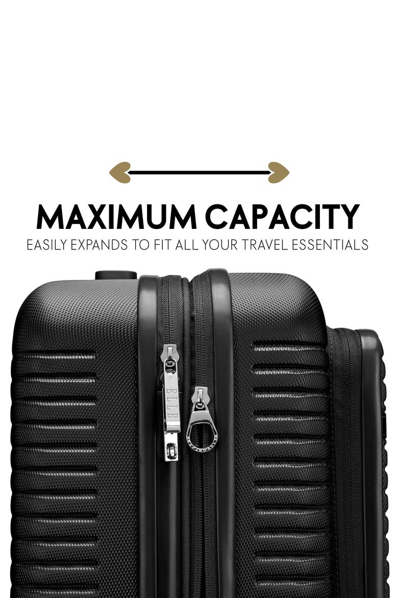 Escape Expandable Carry On Suitcase with Front Laptop Pocket, Alternate, color, Black