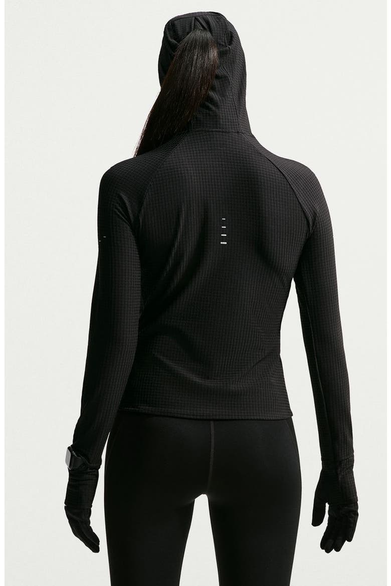 Swift Therma-FIT Performance Hooded Running Top, Alternate, color, 010 BLACK/REFSIL