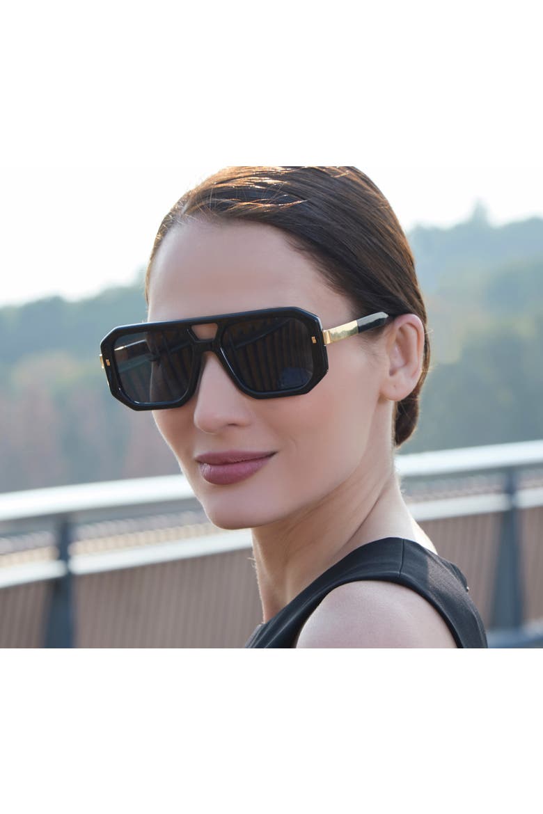 The Dunaway Sunglasses, Alternate, color, Black