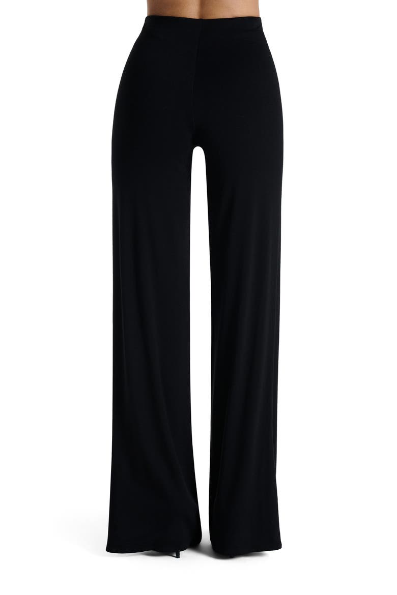 Pull-On Wide Leg Pants, Alternate, color, BLACK