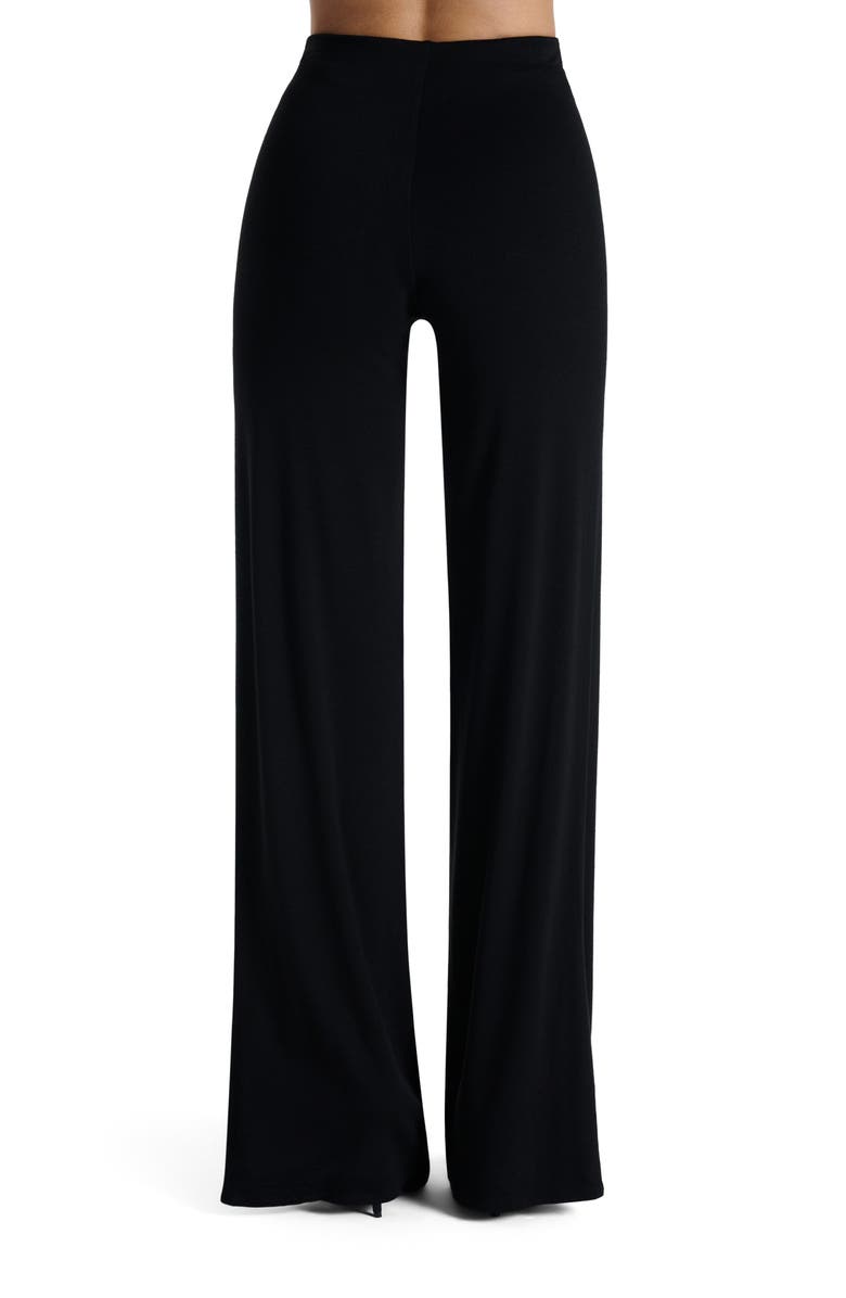 Naked Wardrobe Pull-On Wide Leg Pants, Alternate, color, Black