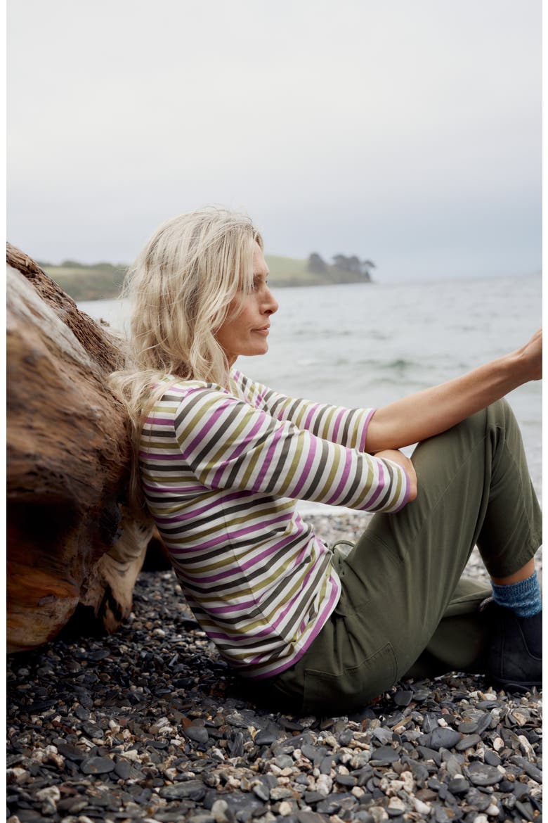 Sailor Stripe Organic Cotton Top, Alternate, color, TRI MINI CORNISH FEN