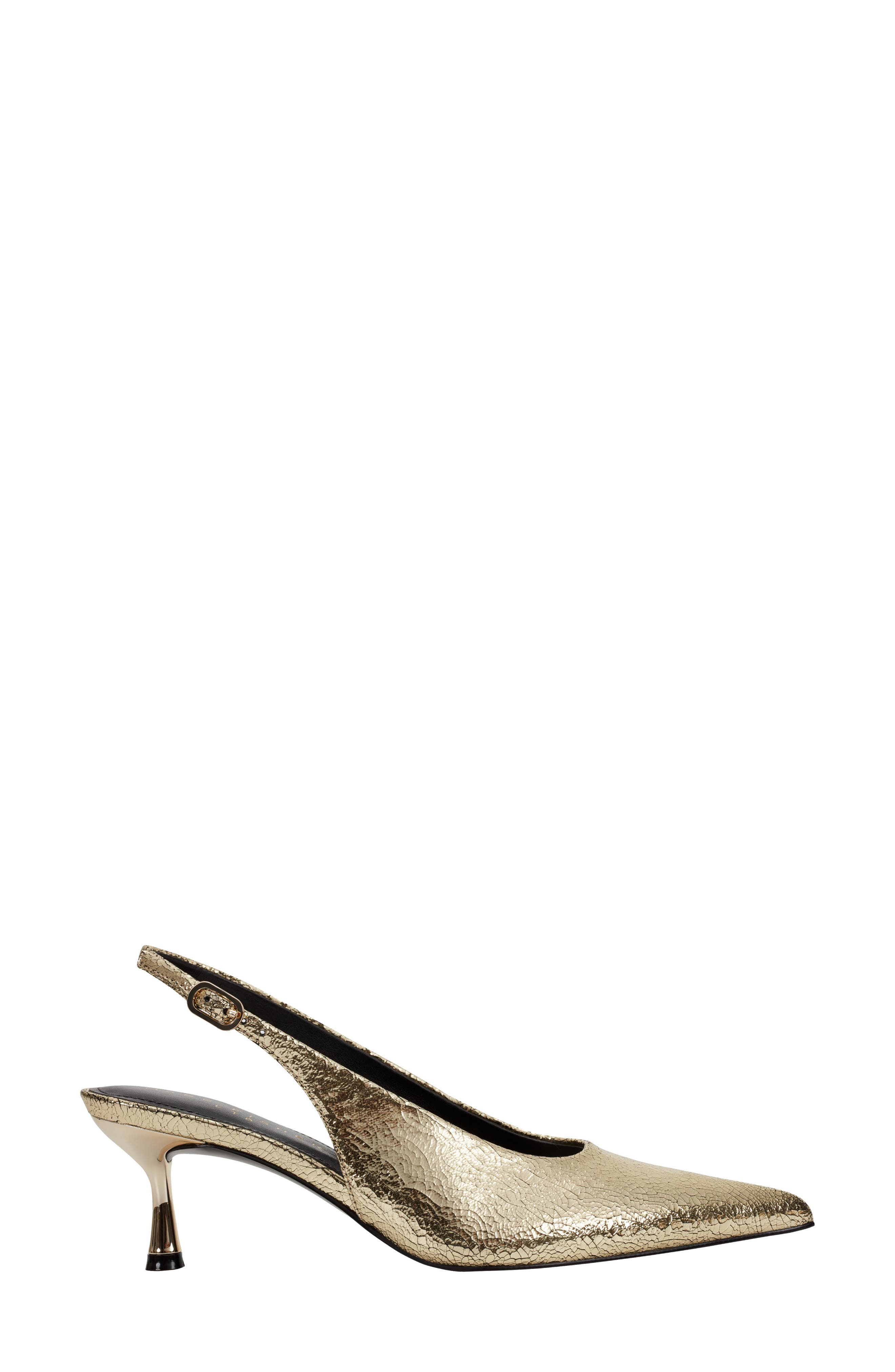 Reynna Pointed Toe Slingback Pump, Alternate, color, GOL01