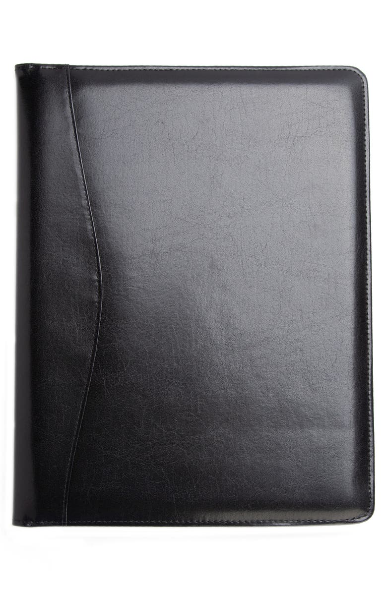 ROYCE New York Leather Writing Portfolio Cover, Alternate, color, Black