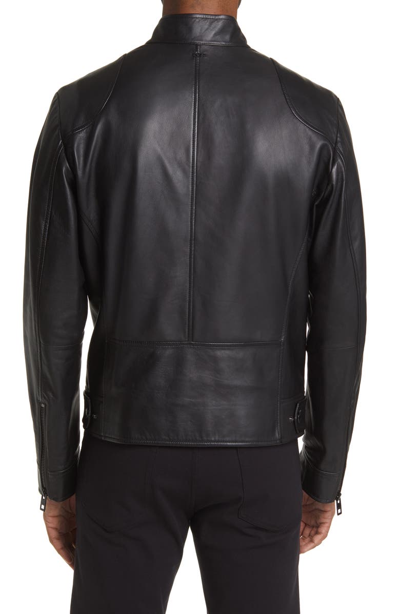 BOSS Malton 1 Leather Jacket, Alternate, color, 
