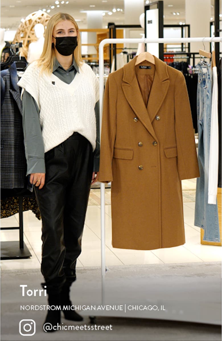 Double Breasted Wool Blend Coat, sales video thumbnail