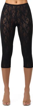 Naked Wardrobe Lace Capri Leggings
