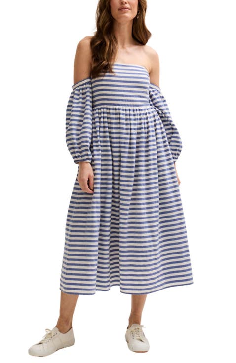 Sara Bardot Neck Midi Dress