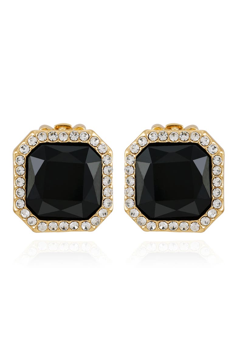 Crystal Clip-On Stud Earrings, Main, color, GOLD TONE