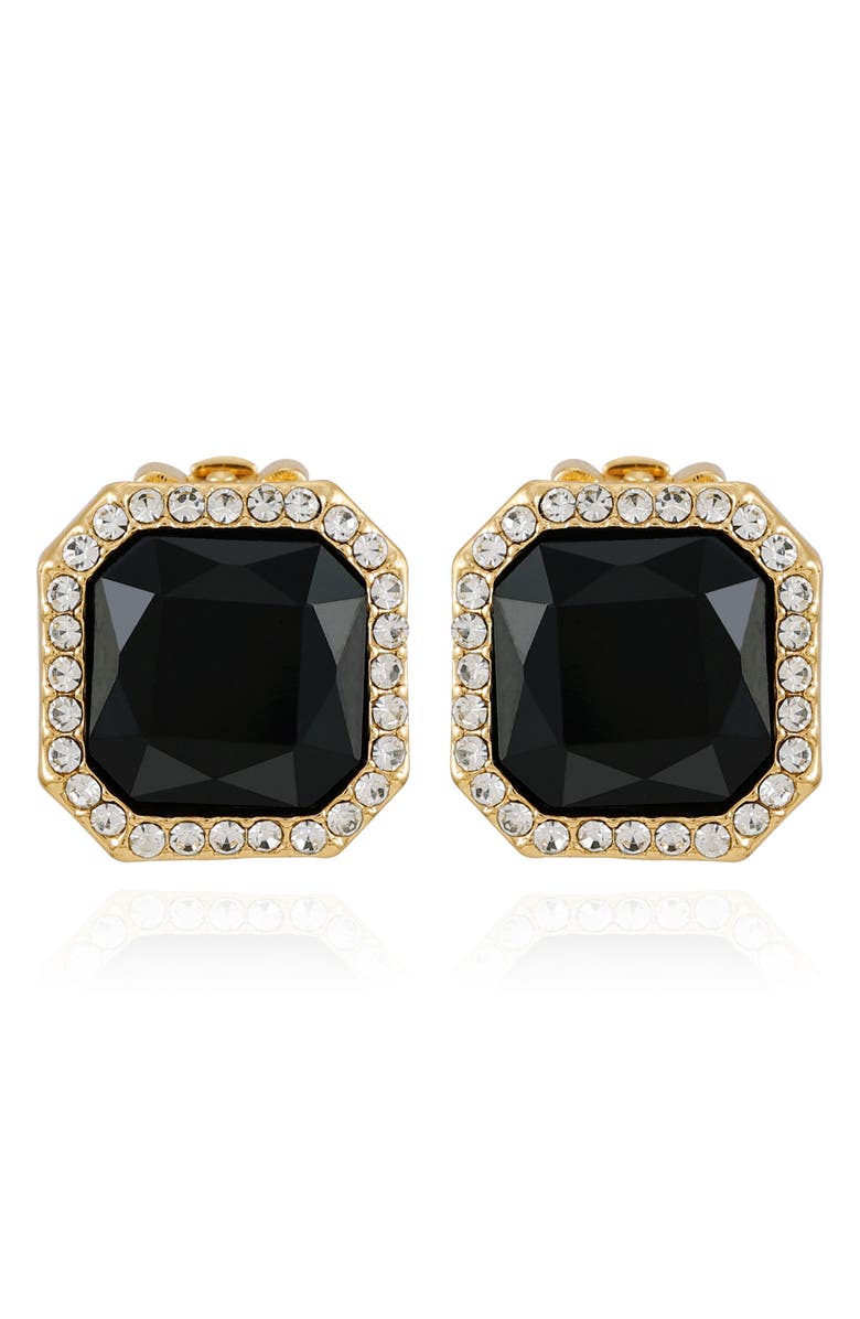T Tahari Crystal Clip-On Stud Earrings, Main, color, Gold Tone