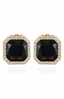 T Tahari Crystal Clip-On Stud Earrings