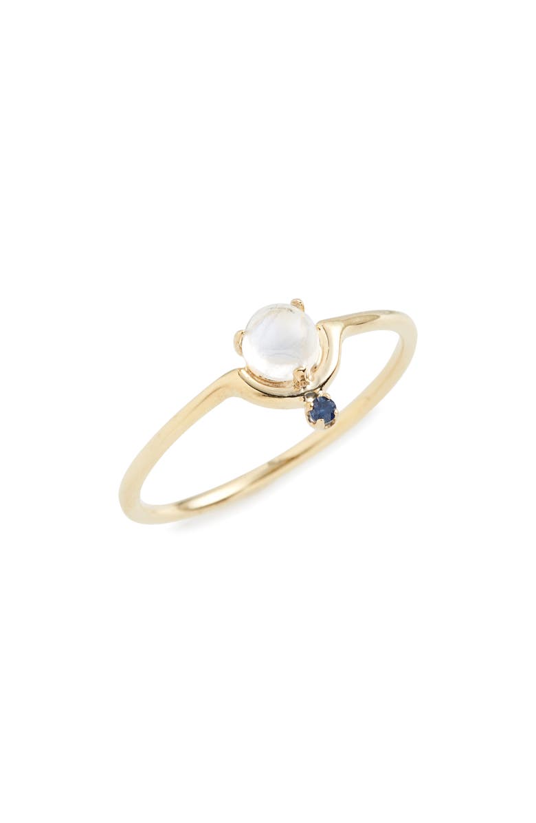 Wwake Nestled Moonstone & Sapphire Ring, Main, color,