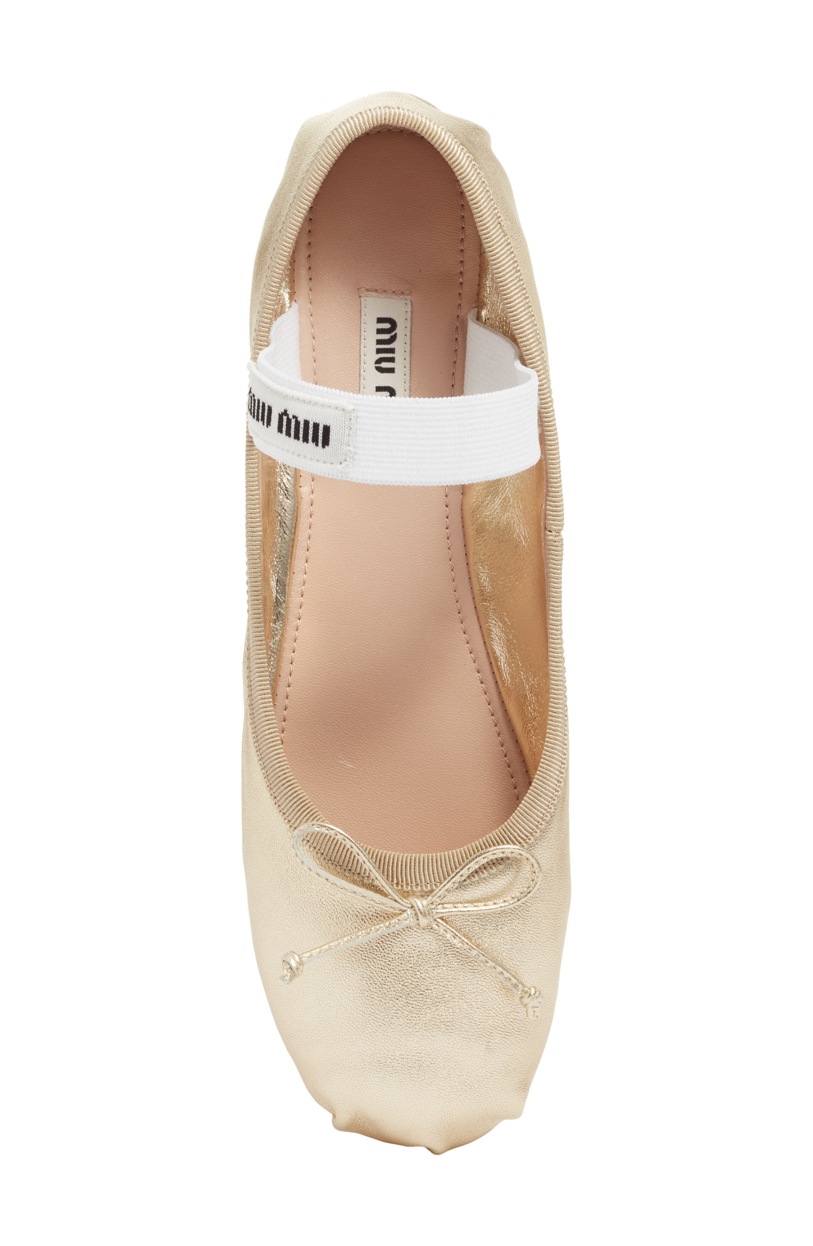 Miu Miu Logo Band Ballet Flat, Alternate, color, 