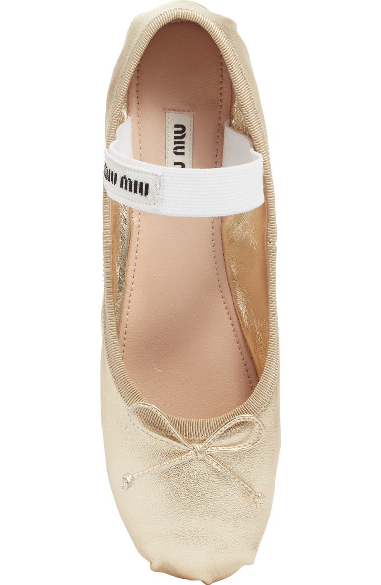Miu Miu Logo Band Ballet Flat, Alternate, color,
