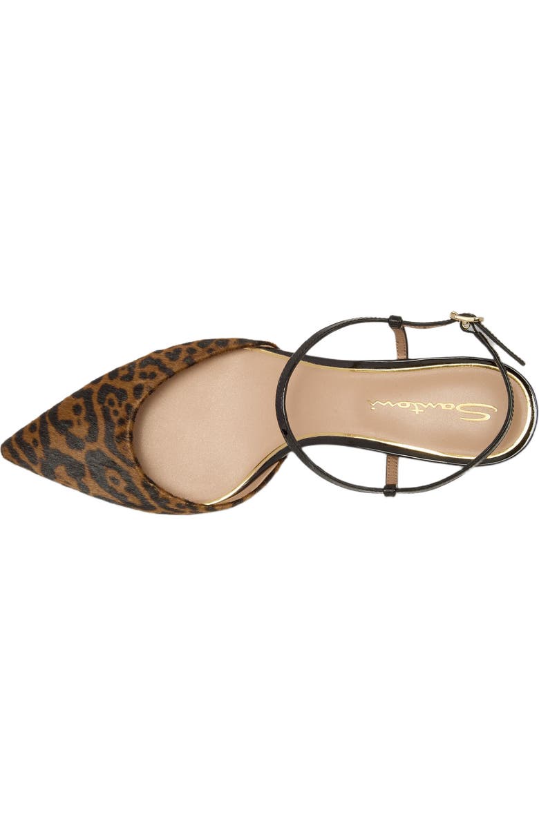 Santoni Women's animal-print cavallino mid-heel slingback, Alternate, color, Brown