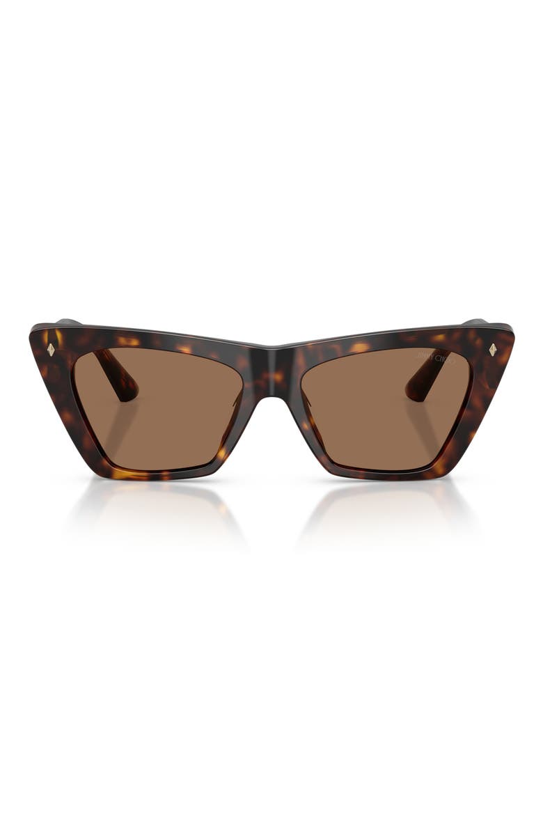 53mm Cat Eye Sunglasses, Main, color, HAVANA / DARK BROWN