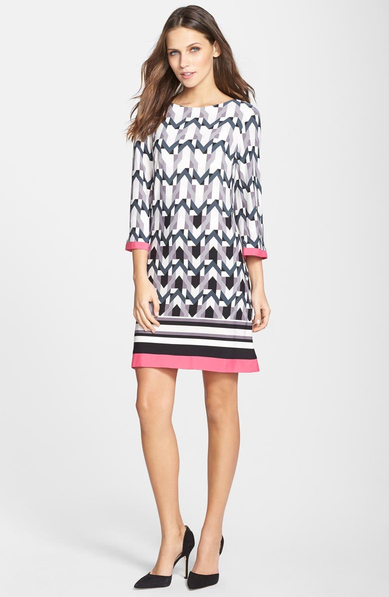 Eliza J Graphic Print Jersey Shift Dress, Alternate, color,