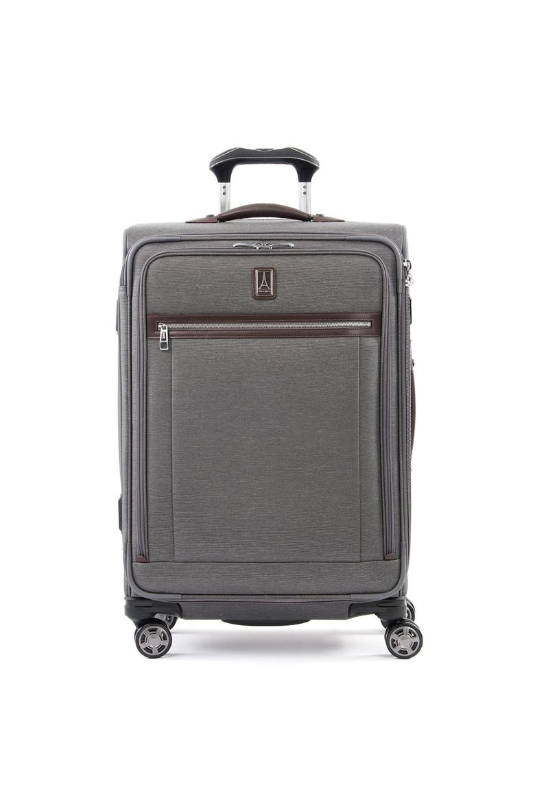 Platinum Elite Softside Expandable Medium 25-Inch Checked Luggage, Main, color, Vintage Grey